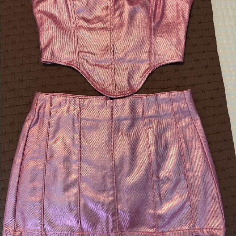 PrettyLittleThing Pink Strapless Dress